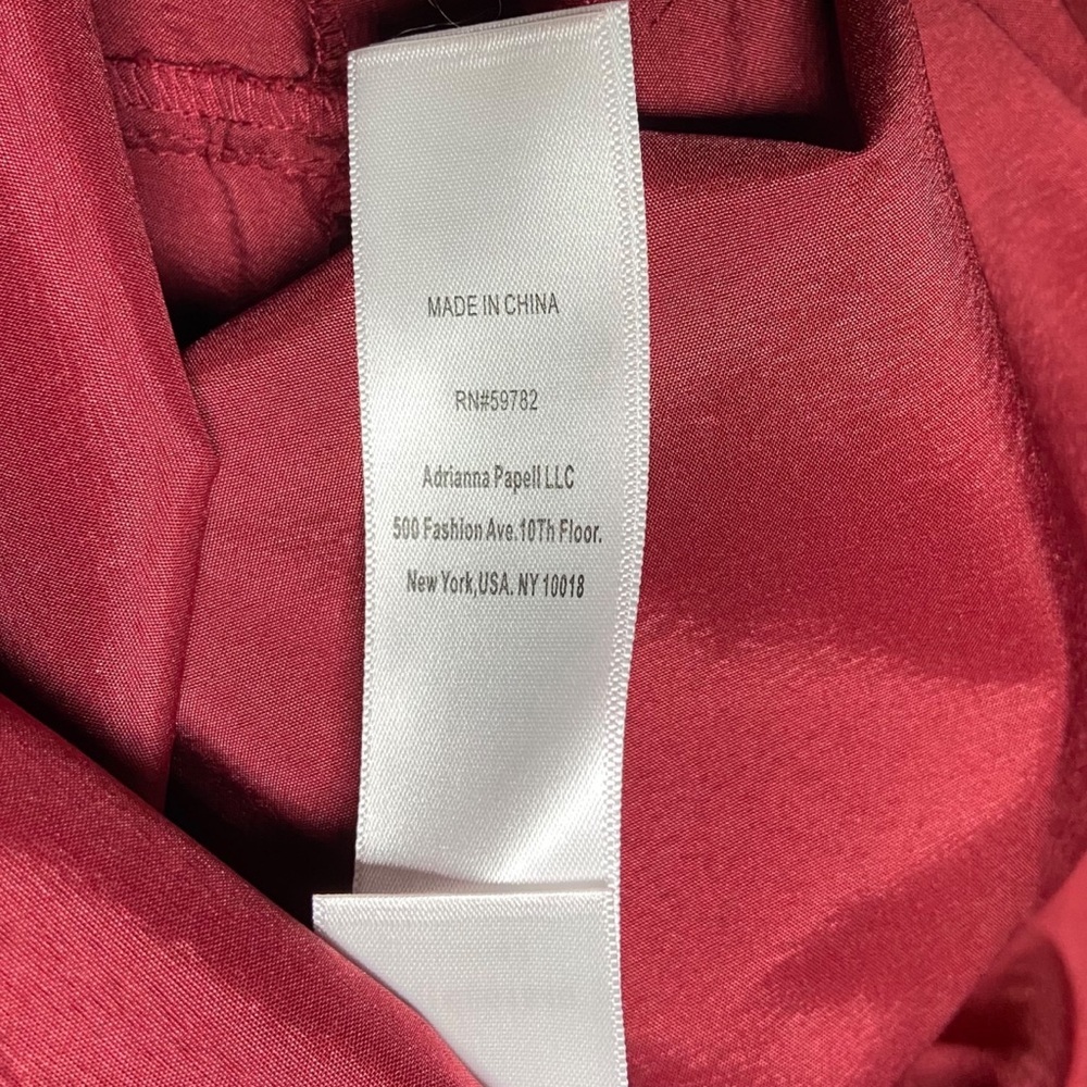 Aidan Mattox Lace Tiered Dress Size 8 Ruffled Lace A Line Burgundy Red Black - Picture 7 of 7